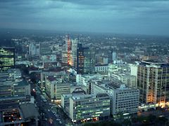 14C North View After Sunset To Black Icea Building, Twin Towers Of Nation House, Black Lonrho House, International House From Kenyatta Centre Observation Deck In Nairobi Kenya In October 2000